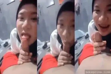 Hijab Binal Sepong Pacar Baru Lumer Crot Mulut